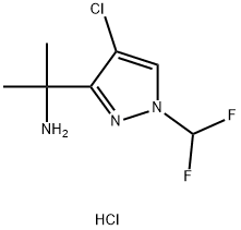 2-(4-Chloro-1-(difluoromethyl)-1H-pyrazol-3-yl)propan-2-amine hydrochloride 구조식 이미지