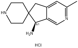 Spiro[6H-cyclopenta[c]pyridine-6,4′-piperidin]-7-amine, 5,7-dihydro-3-methyl-, hydrochloride (1:3), (7S)- 구조식 이미지