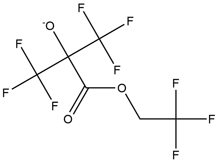 Propanoic acid, 3,3,3-trifluoro-2-hydroxy-2-(trifluoromethyl)-, 2,2,2-trifluoroethyl ester, ion(1-) (ACI) Structure