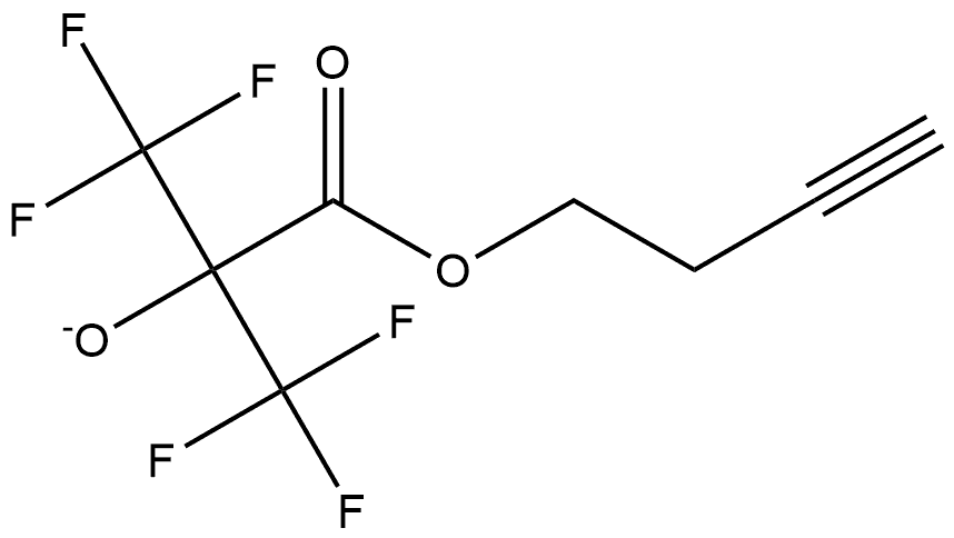 Propanoic acid, 3,3,3-trifluoro-2-hydroxy-2-(trifluoromethyl)-, 3-butyn-1-yl ester, ion(1-) (ACI) Structure