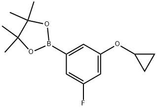 2-(3-Cyclopropoxy-5-fluorophenyl)-4,4,5,5-tetramethyl-1,3,2-dioxaborolane 구조식 이미지