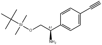 (R)-2-((tert-Butyldimethylsilyl)oxy)-1-(4-ethynylphenyl)ethan-1-amine(R)-2-((tert-butyldimethylsilyl)oxy)-1-(4-ethynylphenyl)ethan-1-amine 구조식 이미지