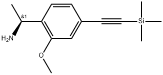 (S)-1-(2-Methoxy-4-((trimethylsilyl)ethynyl)phenyl)ethan-1-amine Structure