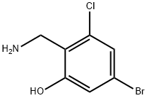 2-(Aminomethyl)-5-bromo-3-chlorophenol 구조식 이미지