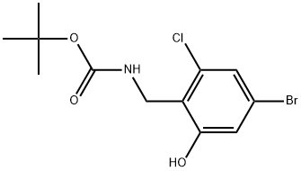 tert-Butyl (4-bromo-2-chloro-6-hydroxybenzyl)carbamate Structure