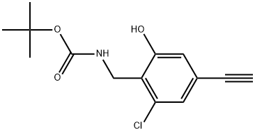 tert-Butyl (2-chloro-4-ethynyl-6-hydroxybenzyl)carbamate Structure