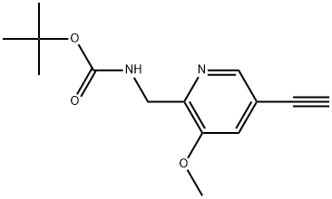 tert-Butyl ((5-ethynyl-3-methoxypyridin-2-yl)methyl)carbamate Structure