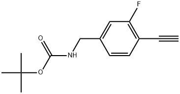 tert-Butyl (4-ethynyl-3-fluorobenzyl)carbamate 구조식 이미지