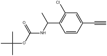 tert-Butyl (1-(2-chloro-4-ethynylphenyl)ethyl)carbamate Structure