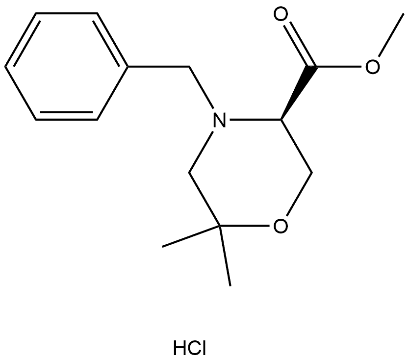 (R)-methyl 4-benzyl-6,6-dimethylmorpholine-3-carboxylate hydrochloride Structure