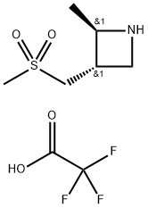 Azetidine, 2-methyl-3-[(methylsulfonyl)methyl]-, (2R,3S)-rel-, 2,2,2-trifluoroacetate (1:1) Structure