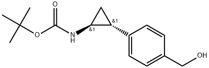 tert-Butyl ((1S,2R)-2-(4-(hydroxymethyl)phenyl)cyclopropyl)carbamate Structure