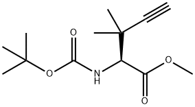 Methyl (S)-2-((tert-butoxycarbonyl)amino)-3,3-dimethylpent-4-ynoate 구조식 이미지