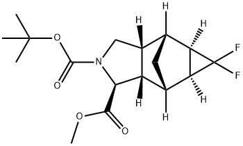 2-(tert-Butyl) 1-methyl (1S,3aR,4R,4aR,5aS,6S,6aS)-5,5-difluorooctahydro-4,6-methanocyclopropa[f]isoindole-1,2(1H)-dicarboxylate Structure