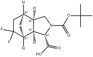 (1S,3aR,4S,7S,7aR)-2-(tert-Butoxycarbonyl)-6,6-difluorooctahydro-1H-4,7-methanoisoindole-1-carboxylic acid Structure