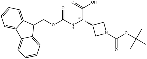 (S)-2-((((9H-Fluoren-9-yl)methoxy)carbonyl)amino)-2-(1-(tert-butoxycarbonyl)azetidin-3-yl)acetic acid Structure