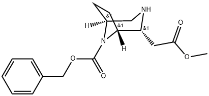 Benzyl (1R,2R,5S)-2-(2-methoxy-2-oxoethyl)-3,8-diazabicyclo[3.2.1]octane-8-carboxylate 구조식 이미지