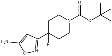 tert-Butyl 4-(5-aminoisoxazol-3-yl)-4-fluoropiperidine-1-carboxylate Structure