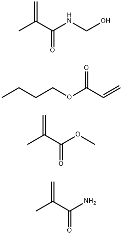 2-Propenoic acid, 2-methyl-, methyl ester, polymer with butyl 2-propenoate, N-(hydroxymethyl)-2-methyl-2-propenamide and 2-methyl-2-propenamide Structure