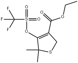 Ethyl 5,5-dimethyl-4-(((trifluoromethyl)sulfonyl)oxy)-2,5-dihydrothiophene-3-carboxylate Structure