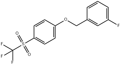 Benzene, 1-fluoro-3-[[4-[(trifluoromethyl)sulfonyl]phenoxy]methyl]- Structure