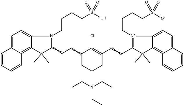 2-[2-[2-Chloro-3-[[1,3-dihydro-1,1-dimethyl-3-(4-sulfobutyl)-2H-benzo[e]indol-2-ylidene]-
ethylidene]-1-cyclohexen-1-yl]-ethenyl5]-1,1-dimethyl-3-(4-sulfobutyl)-1H-benzo[e]indolium
hydroxide, inner salt, triethylammonium salt Structure