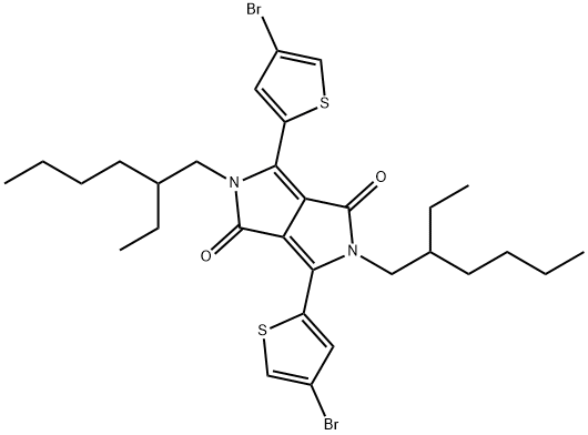 3,6-Bis(4-bromothiophen-2-yl)-2,5-bis(2-ethylhexyl)-2,5-dihydropyrrolo[3,4-c]pyrrole-1,4-dione Structure