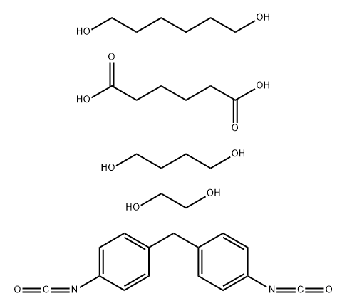 헥산디오산,1,4-부탄디올,1,2-에탄디올,1,6-헥산디올및1,1-메틸렌비스4-이소시아네이토벤젠과중합체 구조식 이미지