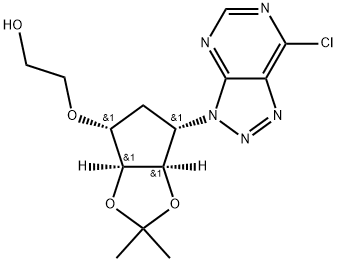 2-(3aS,4R,6S,6aR)-6-(7-Chloro-3H-1,2,3-triazolo4,5-dpyrimidin-3-yl)tetrahydro-2,2-dimethyl-4H-cyclopenta-1,3-dioxol-4-yloxy-ethanol Structure