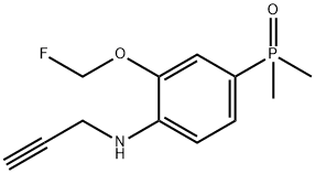 (3-(Fluoromethoxy)-4-(prop-2-yn-1-ylamino)phenyl)dimethylphosphine oxide 구조식 이미지