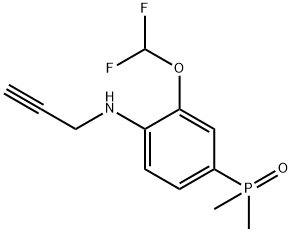 (3-(Difluoromethoxy)-4-(prop-2-yn-1-ylamino)phenyl)dimethylphosphine oxide 구조식 이미지