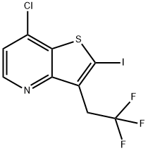 7-Chloro-2-iodo-3-(2,2,2-trifluoroethyl)thieno[3,2-b]pyridine 구조식 이미지