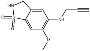 6-Methoxy-5-(prop-2-yn-1-ylamino)-2,3-dihydrobenzo[d]isothiazole 1,1-dioxide 구조식 이미지