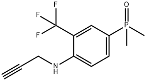 Dimethyl(4-(prop-2-yn-1-ylamino)-3-(trifluoromethyl)phenyl)phosphine oxide 구조식 이미지