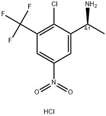 (S)-1-(2-Chloro-5-nitro-3-(trifluoromethyl)phenyl)ethan-1-amine hydrochloride Structure