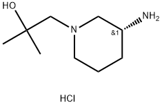 1-Piperidineethanol, 3-amino-α,α-dimethyl-, hydrochloride (1:1), (3R)- Structure