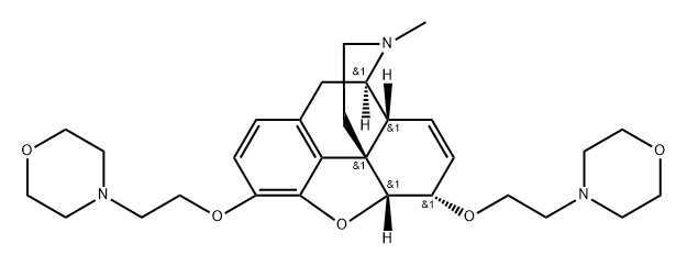 Morphinan, 7,8-didehydro-4,5-epoxy-3,6-bis[2-(4-morpholinyl)ethoxy]-17-methyl-, (5α,6α)- (9CI) Structure