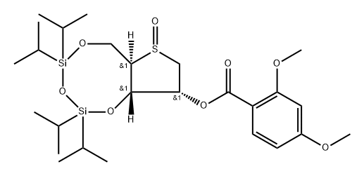 (R)-1,4-Anhydro-2-O-(2,4-dimethoxybenzoyl)-3,5-O-(1,1,3,3-tetraisopropyldisiloxane-1,3-diyl)-4-sulfinyl-D-ribitol Structure