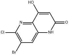 7-Bromo-6-chloro-4-hydroxy-1,5-naphthyridin-2(1H)-one Structure
