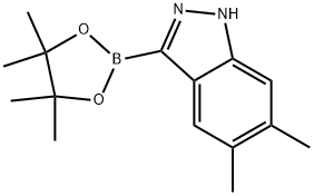 5,6-Dimethyl-3-(4,4,5,5-tetramethyl-1,3,2-dioxaborolan-2-yl)-1H-indazole Structure