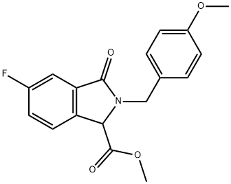 Methyl 5-fluoro-2-(4-methoxybenzyl)-3-oxoisoindoline-1-carboxylate 구조식 이미지