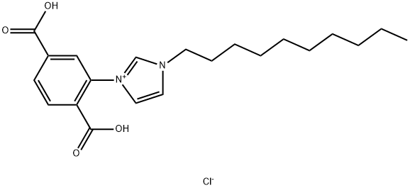 3-decyl-1-(2,5-dicarboxyphenyl)-1H-imidazol-3-ium chloride Structure