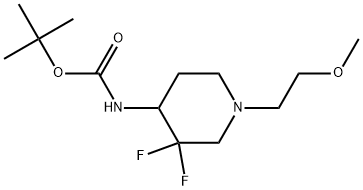 tert-Butyl (3,3-difluoro-1-(2-methoxyethyl)piperidin-4-yl)carbamate 구조식 이미지