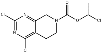 Pyrido[3,4-d]pyrimidine-7(6H)-carboxylic acid, 2,4-dichloro-5,8-dihydro-, 1-chloroethyl ester Structure