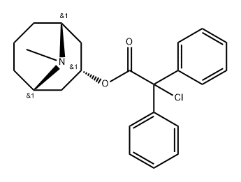 α-클로로-α,α-디페닐아세트산(1β,5β)-9-메틸-9-아자비시클로[3.3.1]nonan-3α-ylester 구조식 이미지