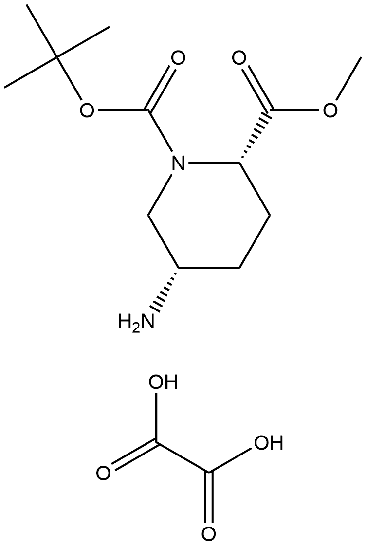 1,2-Piperidinedicarboxylic acid, 5-amino-, 1-(1,1-dimethylethyl) 2-methyl ester, ethanedioate (1:1) Structure