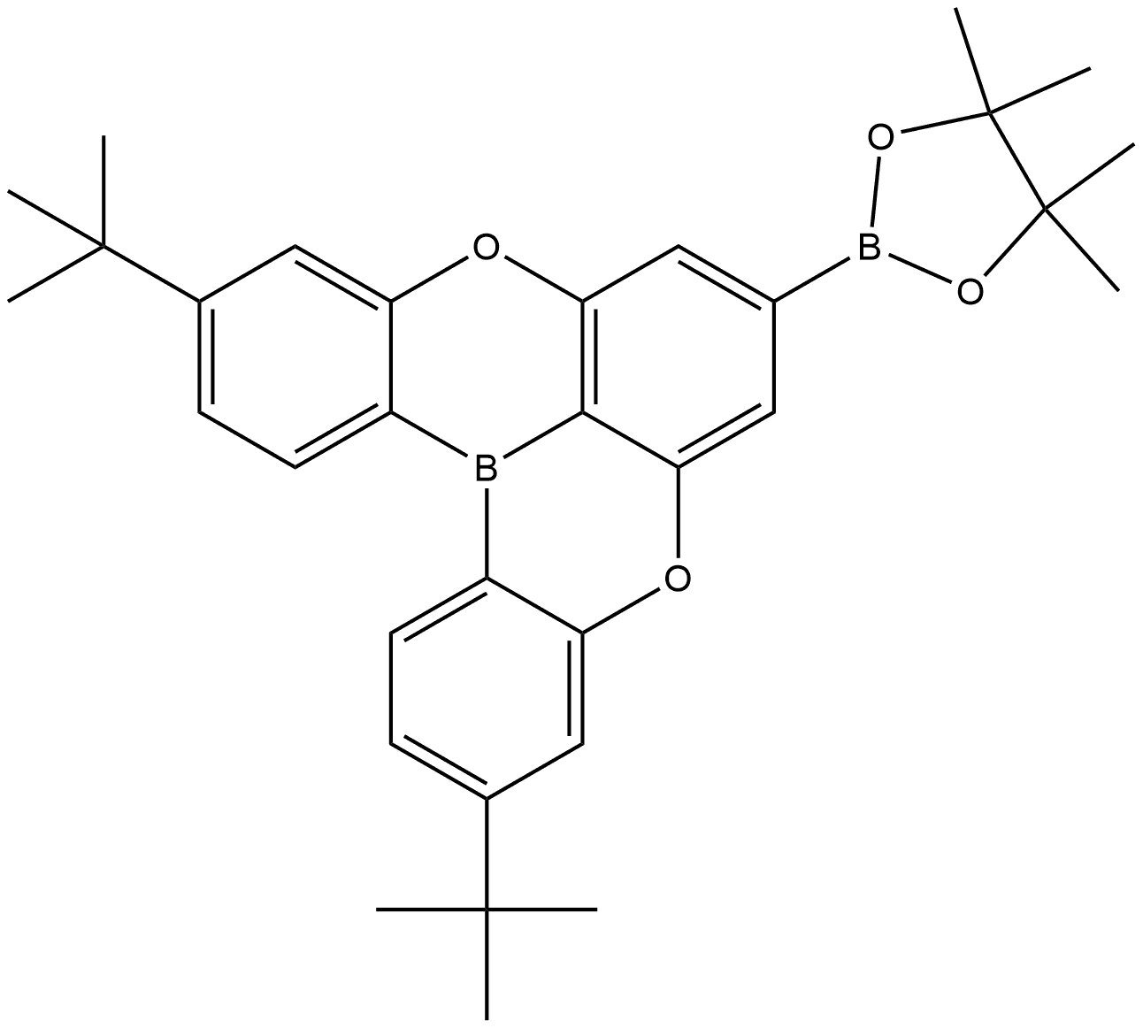 3,11-di-tert-butyl-7-(4,4,5,5-tetramethyl-1,3,2-dioxaborolan-2-yl)-5,9-dioxa-13b-boranaphtho[3,2,1-de]anthracene Structure