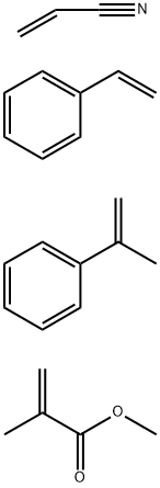 2-Propenoic acid, 2-methyl-, methyl ester, polymer with ethenylbenzene, (1-methylethenyl)benzene and 2-propenenitrile Structure