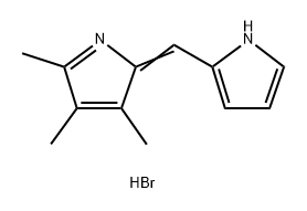 1H-Pyrrole, 2-[(3,4,5-trimethyl-2H-pyrrol-2-ylidene)methyl]-, hydrobromide (1:1) 구조식 이미지