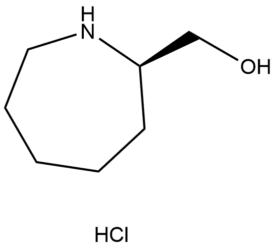 1H-Azepine-2-methanol, hexahydro-, hydrochloride (1:1), (2R)- Structure